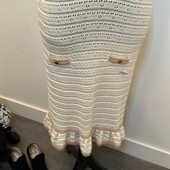 Vintage style Beige crochet see through dress woman size S - Picture 11 of 13